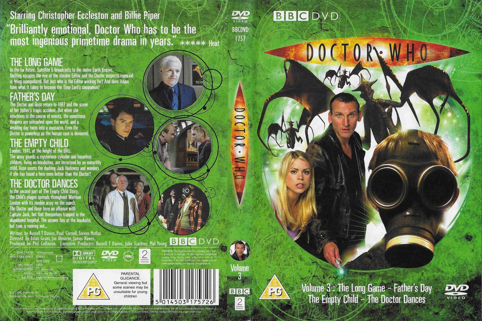 Picture of BBCDVD 1757 Doctor Who - New series, volume 3 by artist Russell T Davies / Paul Cornell / Steven Moffat from the BBC records and Tapes library